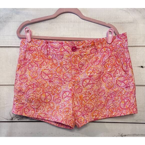 Lilly Pulitzer Size 12 Shorts Orange Bicycles - Picture 1 of 3